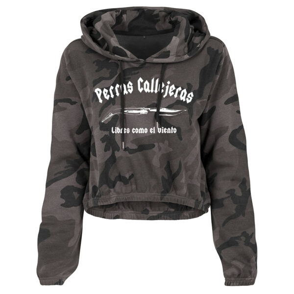 Sudadera Crop Dark Camo