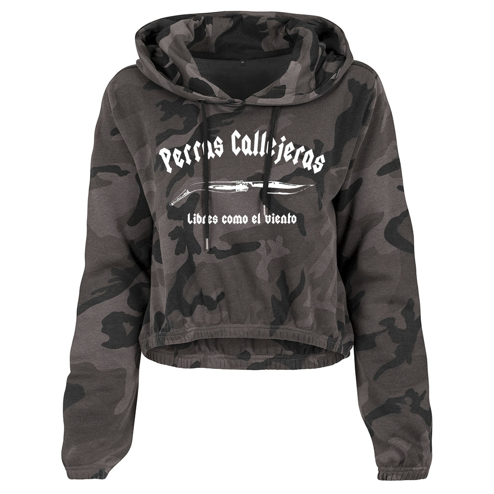 Sudadera Crop Dark Camo